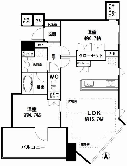 北浜駅 徒歩5分 構造:鉄筋コンクリート造専有面積:61.07平米 ( 18.47坪 )