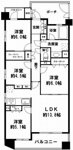 阿波座駅 徒歩3分 構造:鉄筋コンクリート造専有面積:80.59平米 ( 24.37坪 )
