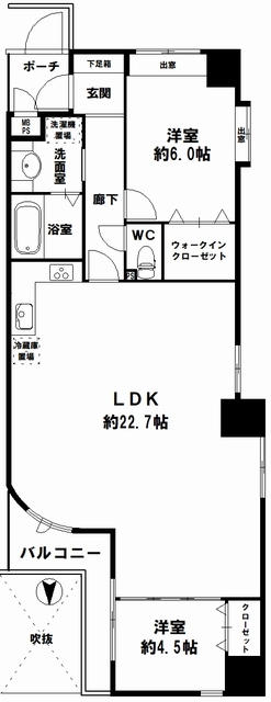 阿波座駅 徒歩1分 構造:鉄骨鉄筋コンクリート造専有面積:75.79平米 ( 22.92坪 )