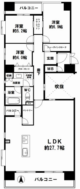 北浜駅 徒歩8分 構造:鉄骨鉄筋コンクリート造専有面積:98.07平米 ( 29.66坪 )