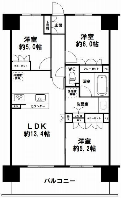 森ノ宮駅 徒歩5分 構造:鉄筋コンクリート造専有面積:65平米 ( 19.66坪 )