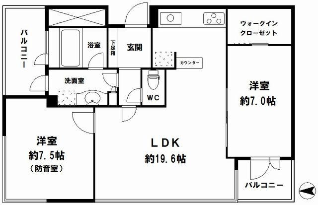 西大橋駅 徒歩3分 構造:鉄筋コンクリート造専有面積:75.12平米 ( 22.72坪 )