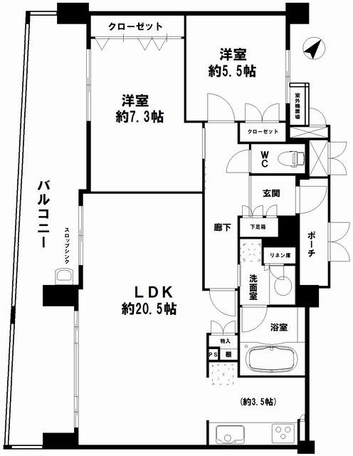 肥後橋駅 徒歩6分 構造:鉄筋コンクリート造専有面積:75.01平米 ( 22.69坪 )