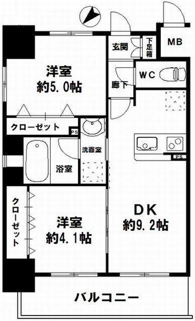 九条駅 徒歩9分 構造:鉄筋コンクリート造専有面積:43.59平米 ( 13.18坪 )