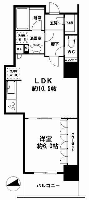 阿波座駅 徒歩2分 構造:鉄筋コンクリート造専有面積:41.44平米 ( 12.53坪 )